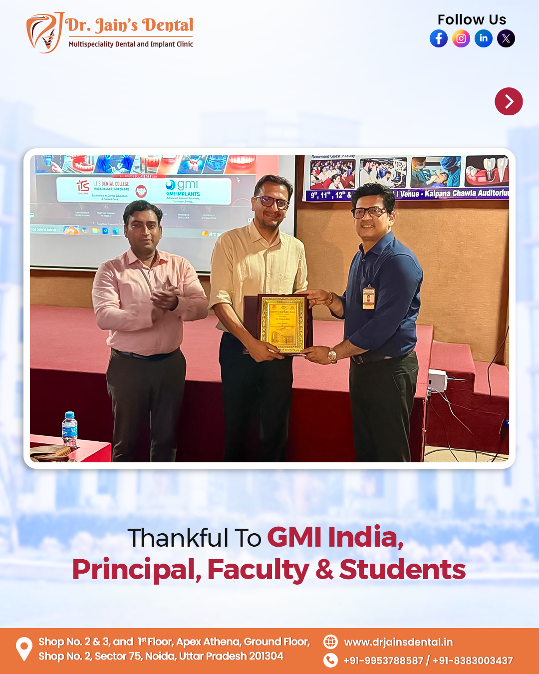 Privileged to contribute as a speaker at the Comprehensive Implant Program held at ITS Centre for Dental Studies and Research on 12th–13th May.