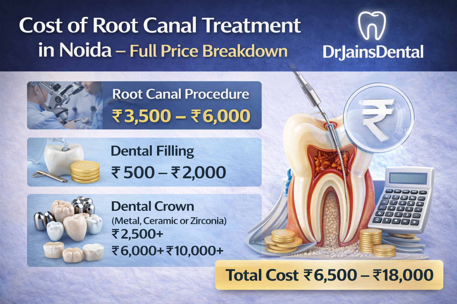 Root Bridge Cost Cost of Root Canal Treatment in Noida – Full Price Breakdown 2026